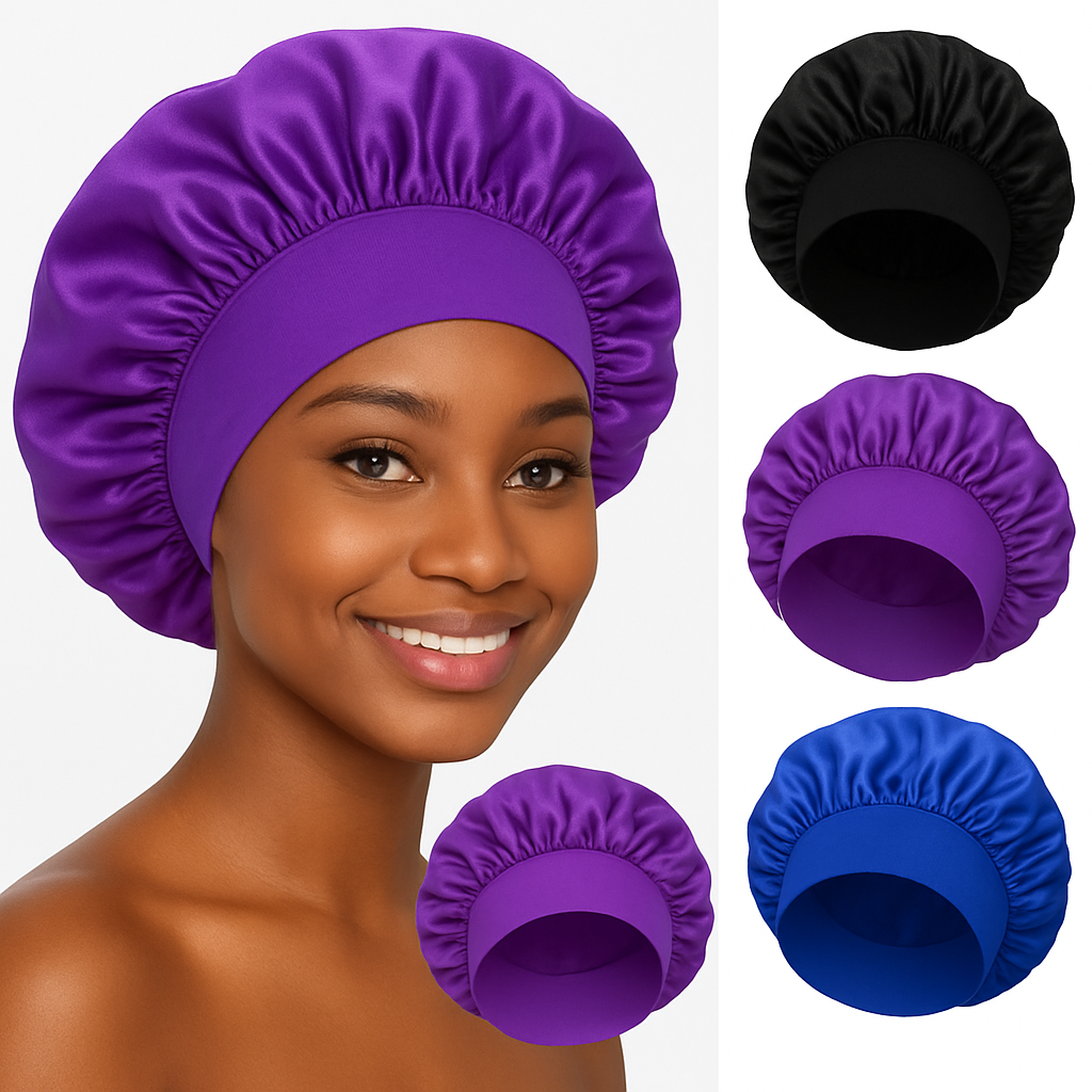 The Beauty Bonnet (3 Per Order) – Luxury Satin Sleep Cap for Frizz-Free Mornings