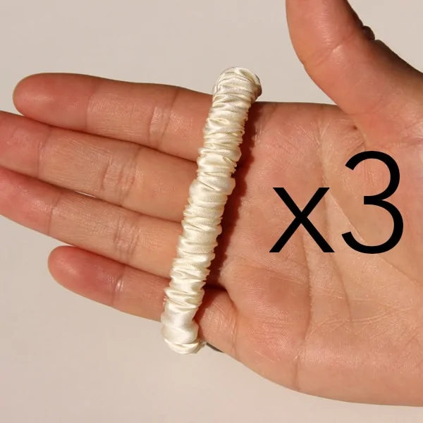 The Skinny Scrunch (3 por pedido): Coleteros de satén de lujo y elegantes