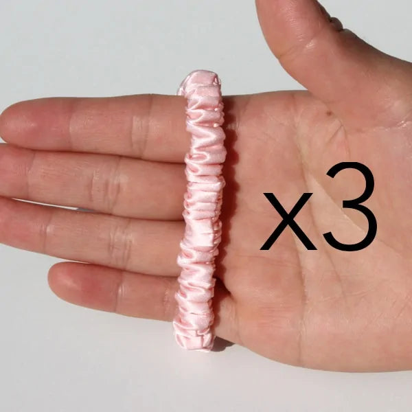 The Skinny Scrunch (3 por pedido): Coleteros de satén de lujo y elegantes