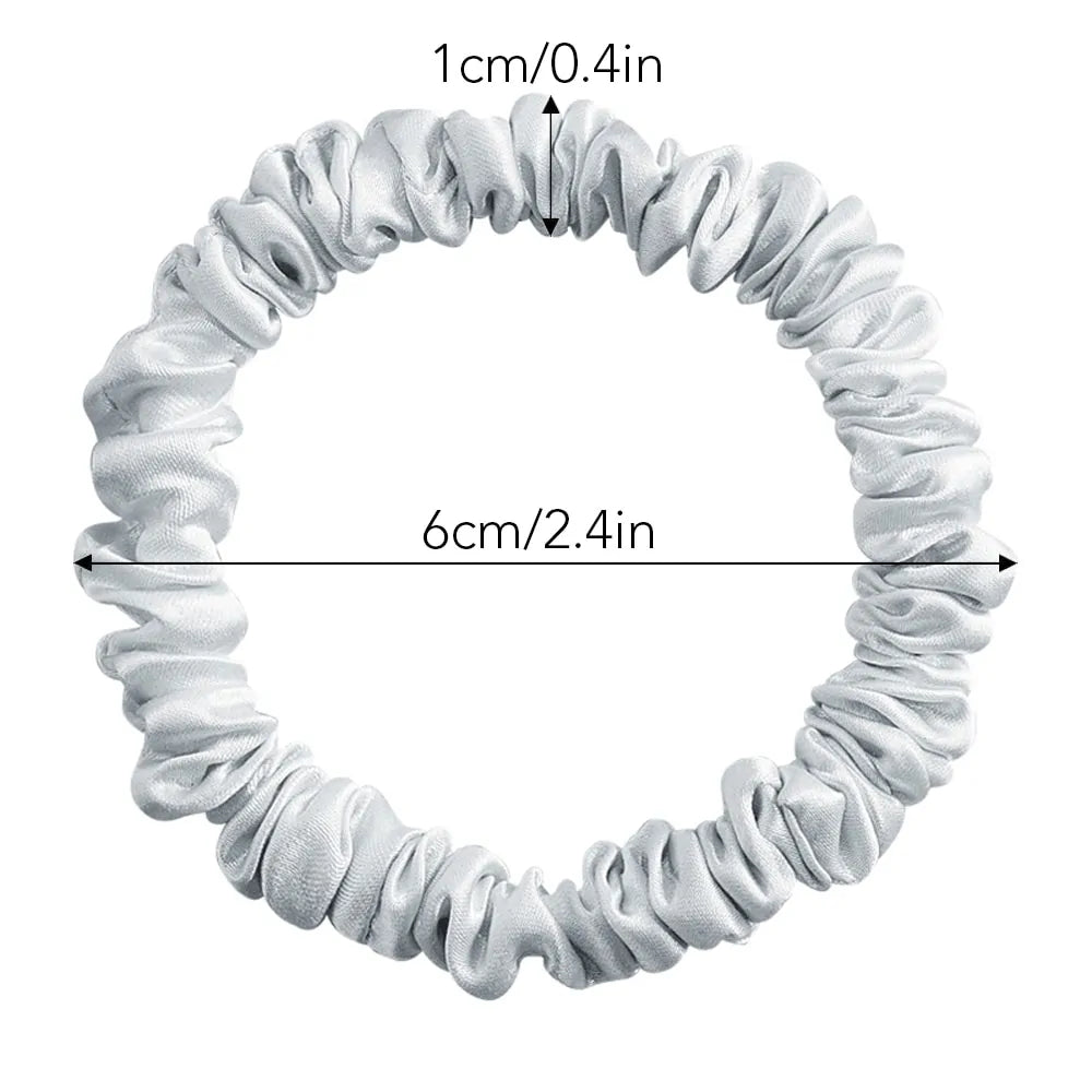 The Skinny Scrunch (3 por pedido): Coleteros de satén de lujo y elegantes
