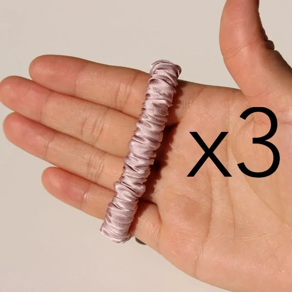 The Skinny Scrunch (3 por pedido): Coleteros de satén de lujo y elegantes