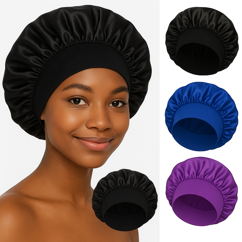 The Beauty Bonnet (3 Per Order) – Luxury Satin Sleep Cap for Frizz-Free Mornings