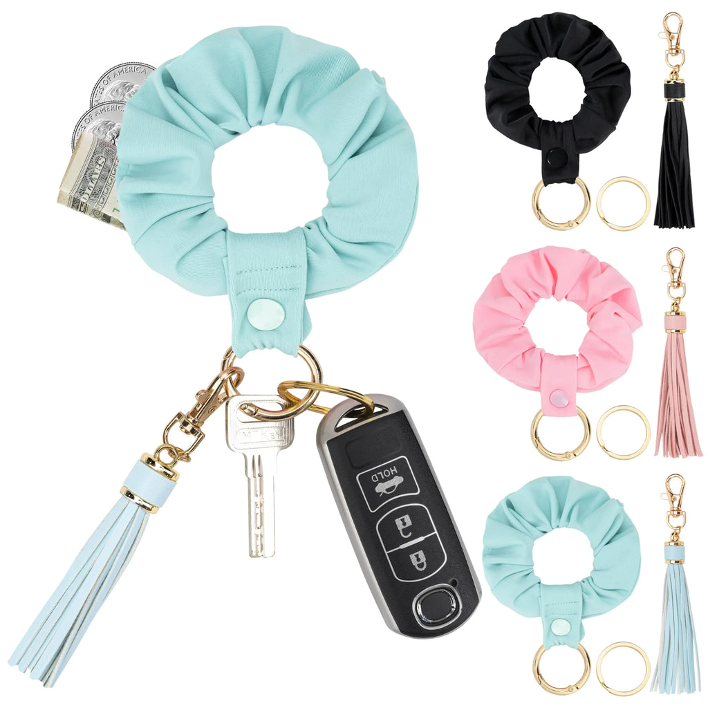 The Scrunchie Link (3 Per Order) – Oversized Luxury Satin Scrunchie with Keychain Clip