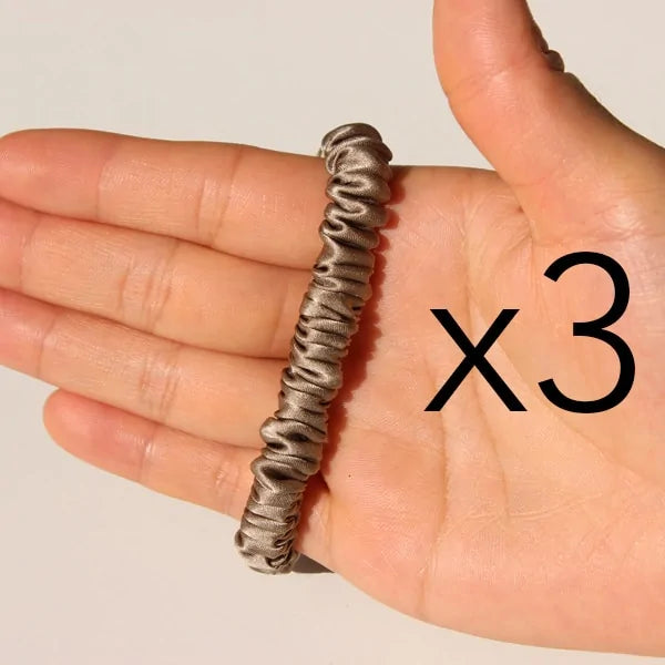 The Skinny Scrunch (3 por pedido): Coleteros de satén de lujo y elegantes