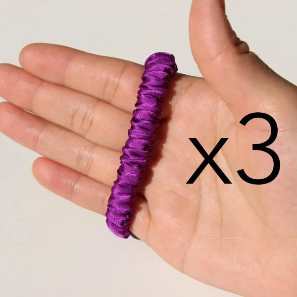 The Skinny Scrunch (3 por pedido): Coleteros de satén de lujo y elegantes