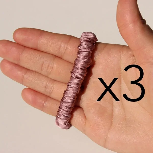 The Skinny Scrunch (3 por pedido): Coleteros de satén de lujo y elegantes