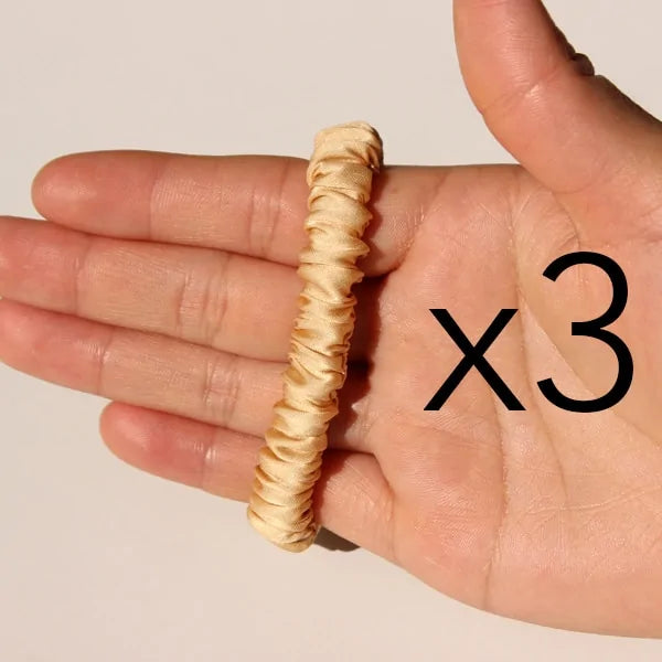 The Skinny Scrunch (3 por pedido): Coleteros de satén de lujo y elegantes