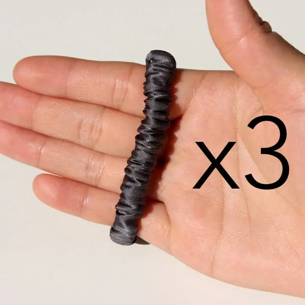 The Skinny Scrunch (3 por pedido): Coleteros de satén de lujo y elegantes