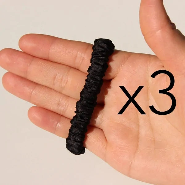 The Skinny Scrunch (3 por pedido): Coleteros de satén de lujo y elegantes