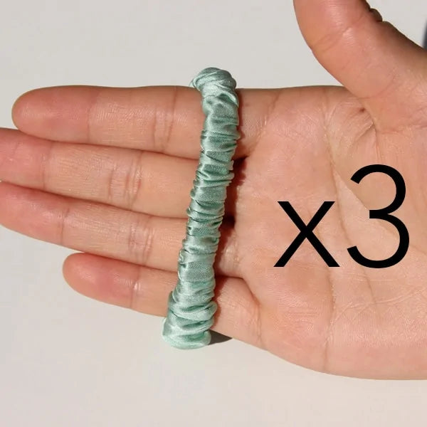 The Skinny Scrunch (3 por pedido): Coleteros de satén de lujo y elegantes