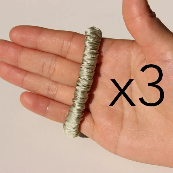 The Skinny Scrunch (3 por pedido): Coleteros de satén de lujo y elegantes